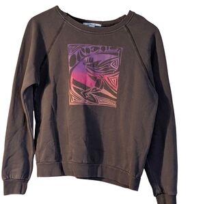 O'Neill Graphic Sweatshirt Gray Women's Small Skater Surfer Casual Grunge